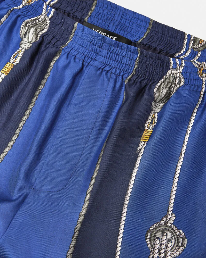 Nautical Print Knee-Length Shorts