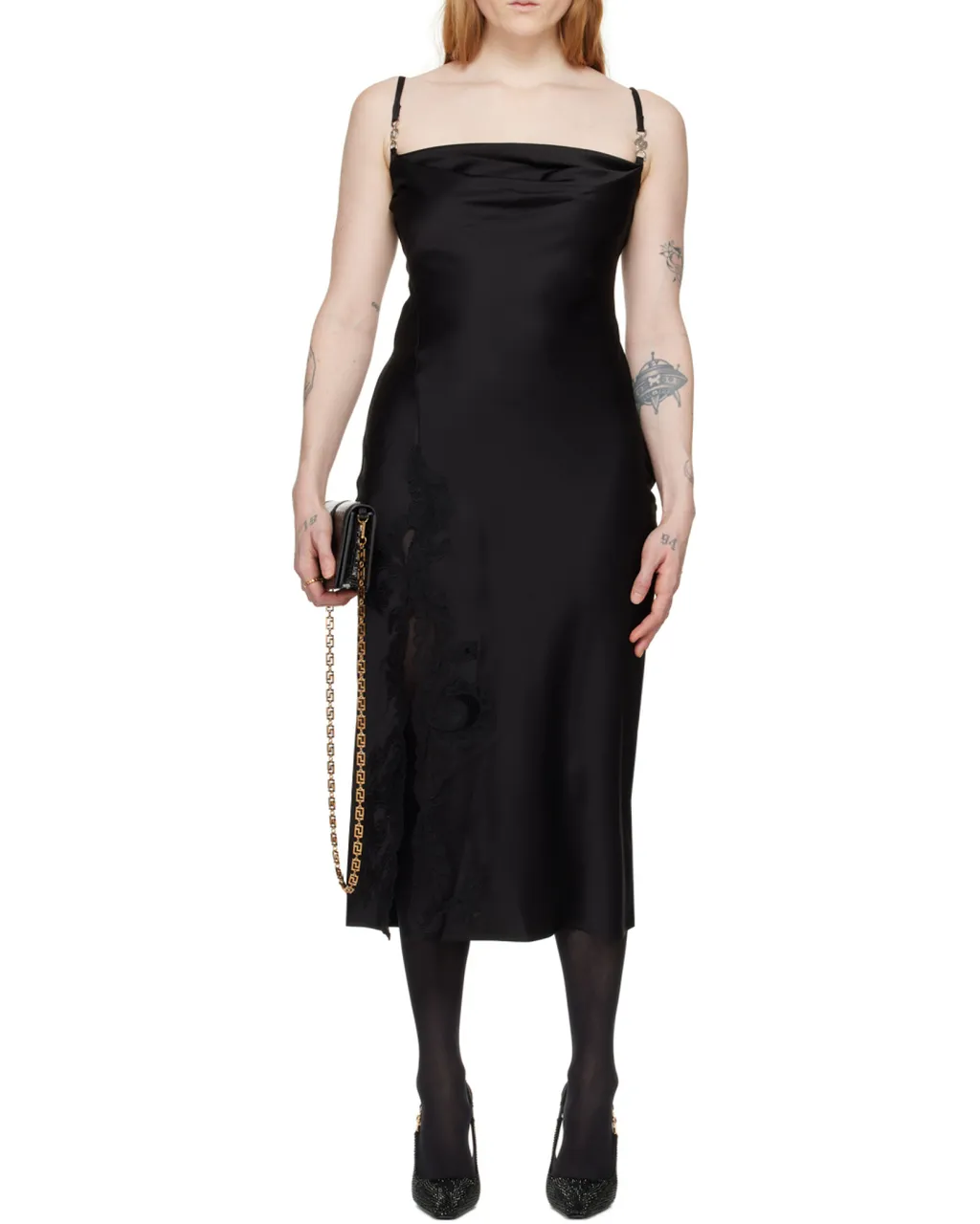 Lace-Detailed Sleeveless Dress