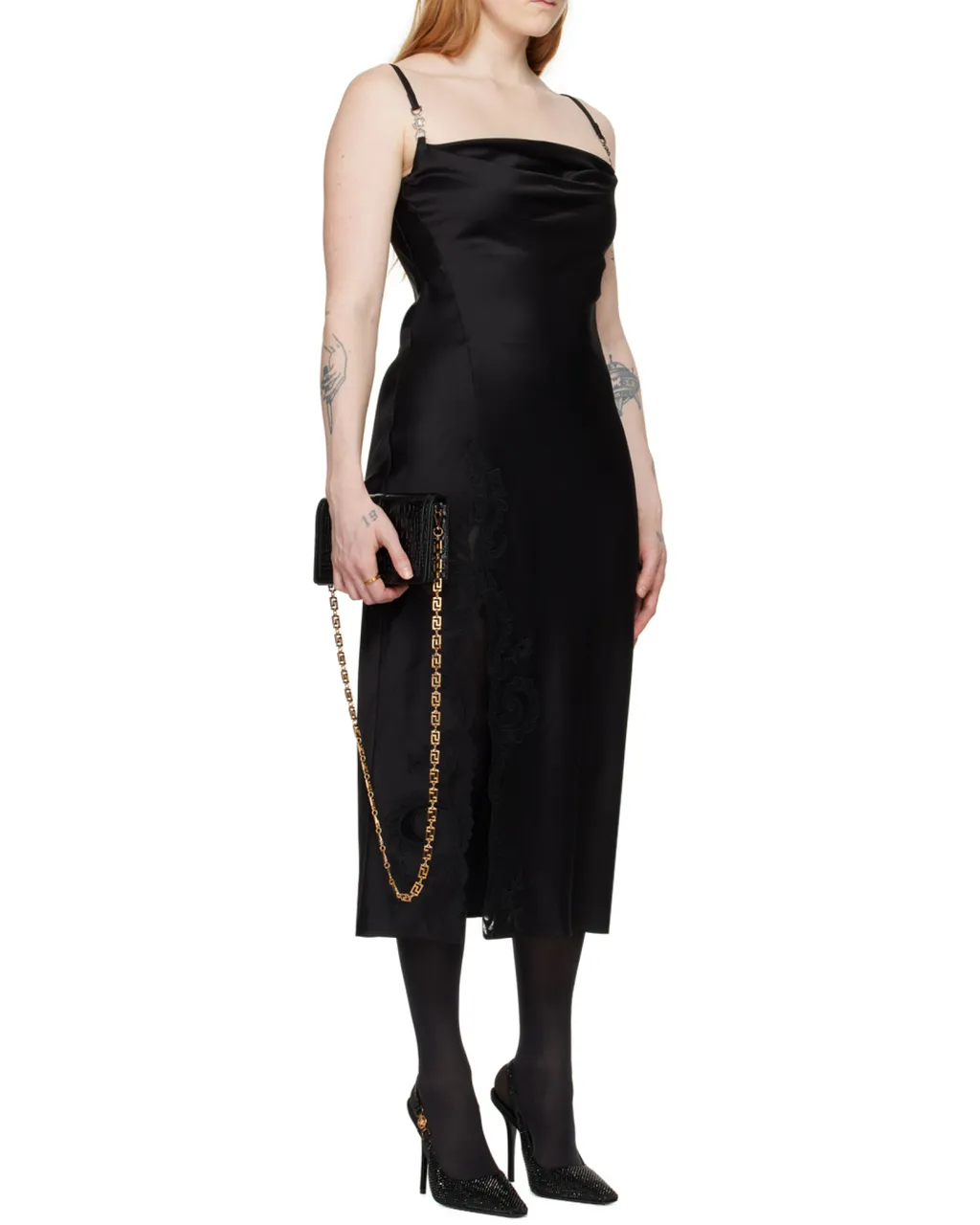 Lace-Detailed Sleeveless Dress