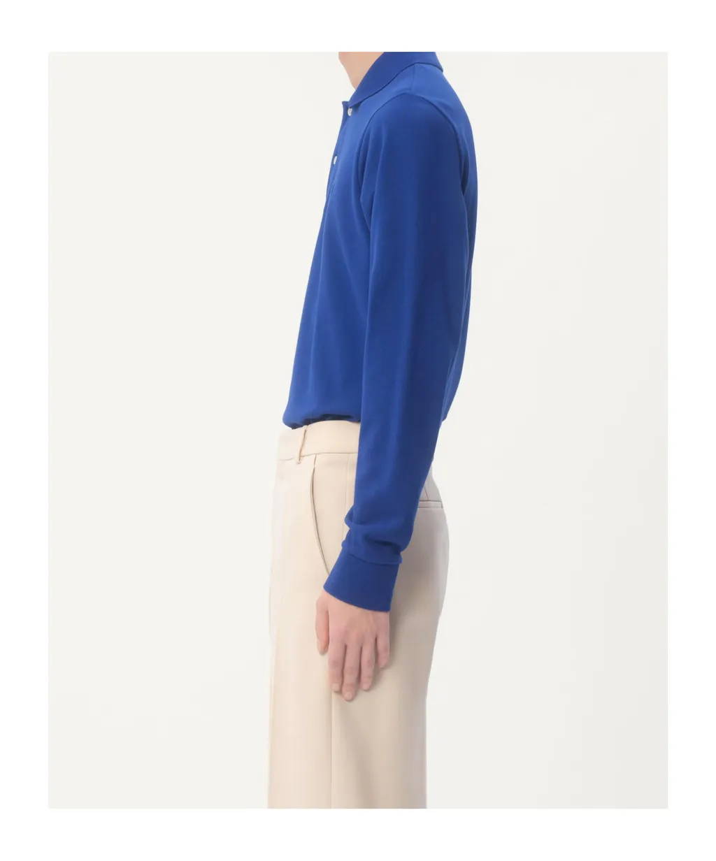 Vlogo Embroidered Long-Sleeved Polo Shirt