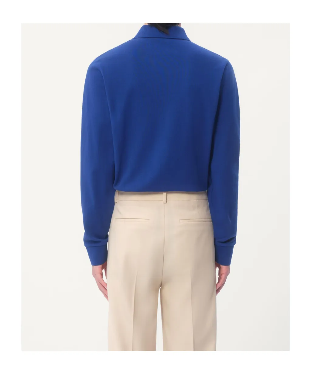 Vlogo Embroidered Long-Sleeved Polo Shirt