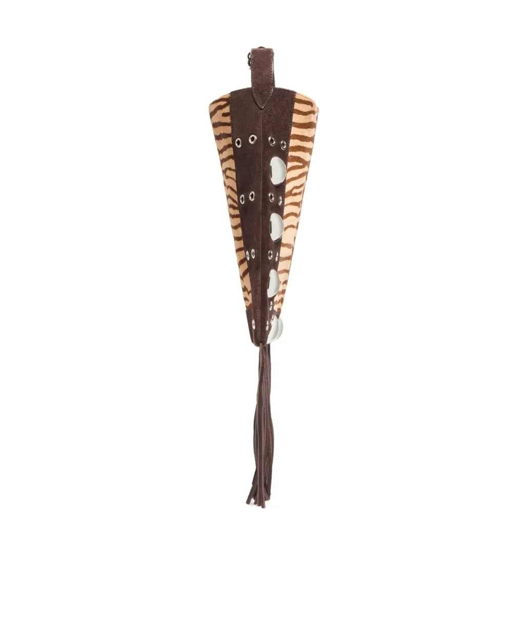 NellcÔTe Shoulder Bag In Animalier Pony Effect Calfskin With Fringes
