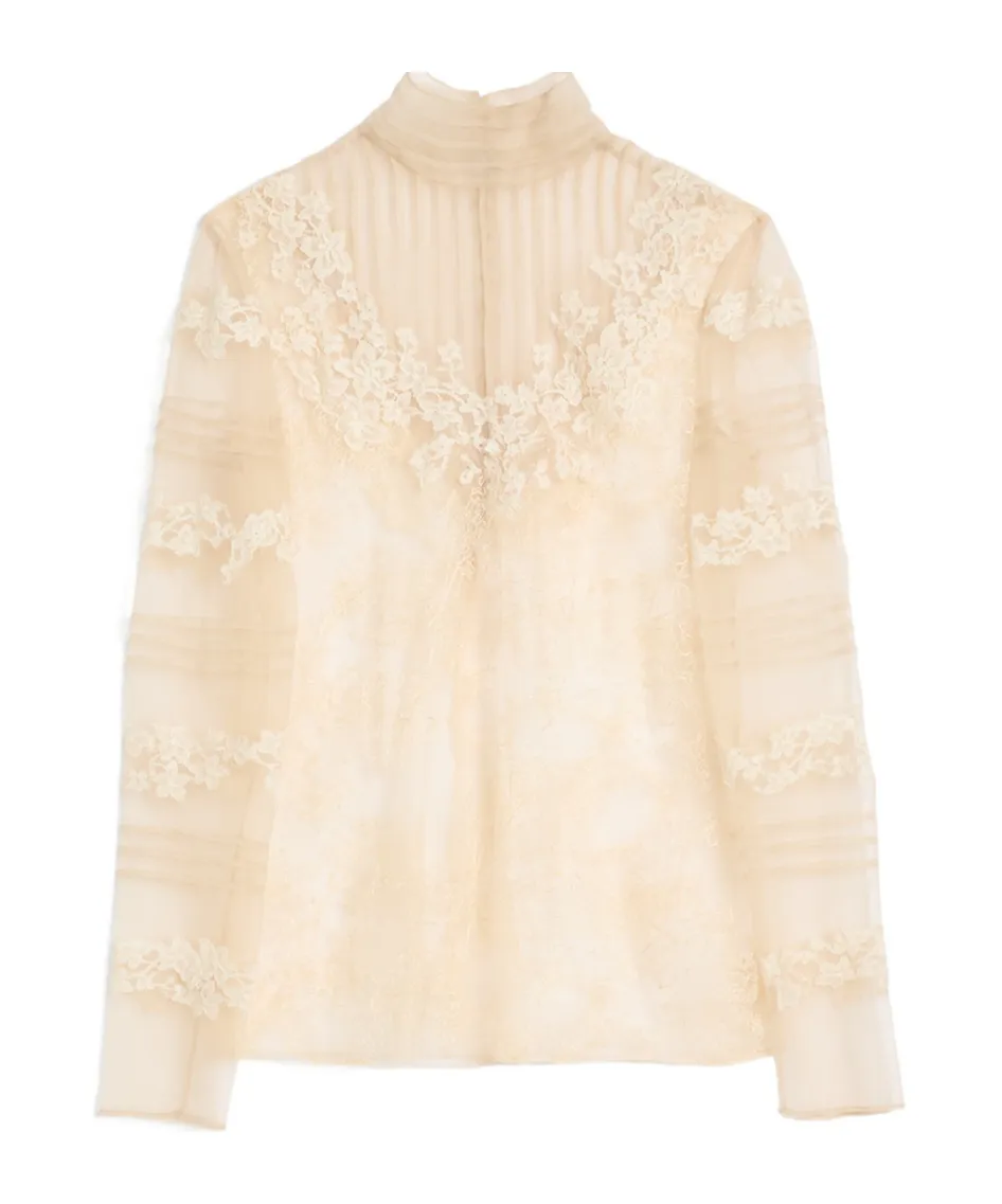 Top In Dentelle With Roses Pattern