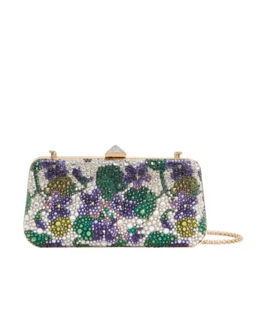 Carry Secrets Floral Pattern Imitation Diamond Embroidery Handbag