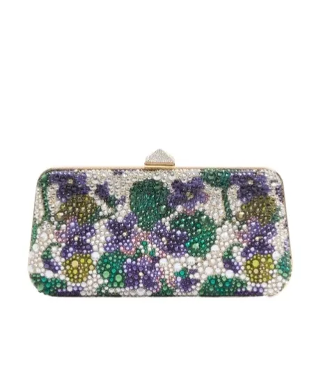 Carry Secrets Floral Pattern Imitation Diamond Embroidery Handbag