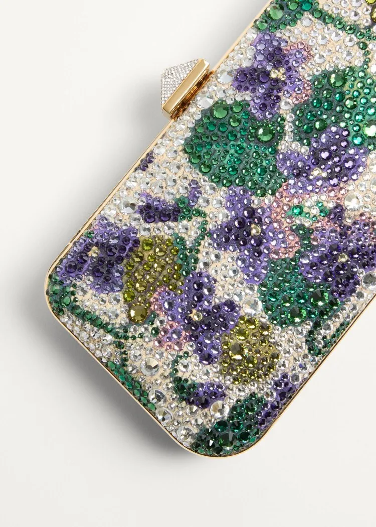 Carry Secrets Floral Pattern Imitation Diamond Embroidery Handbag