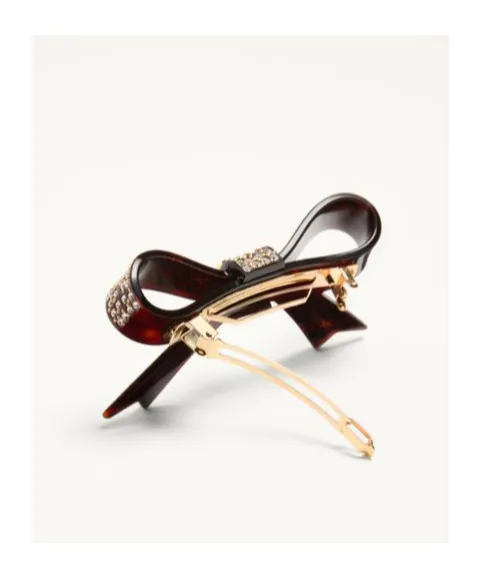 Vlogo Signature Hair Clip In Resin, Metal And Crystals