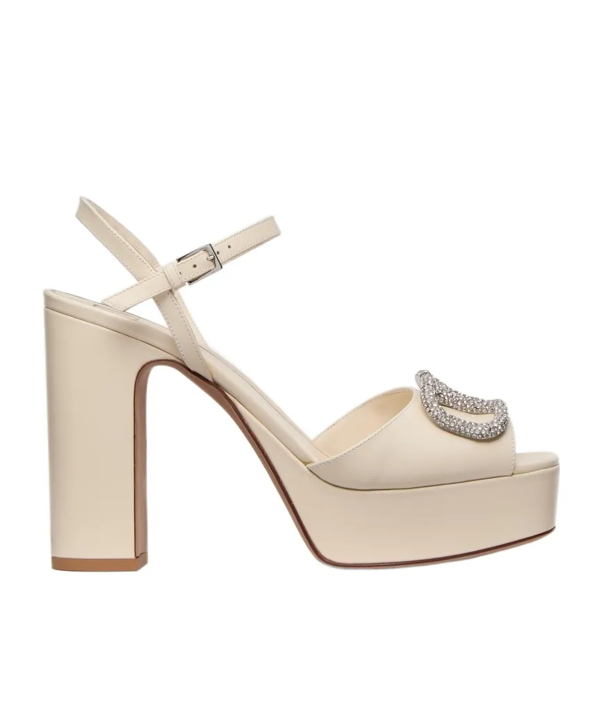 Sandals With V Logo Signature Platform 115Mm