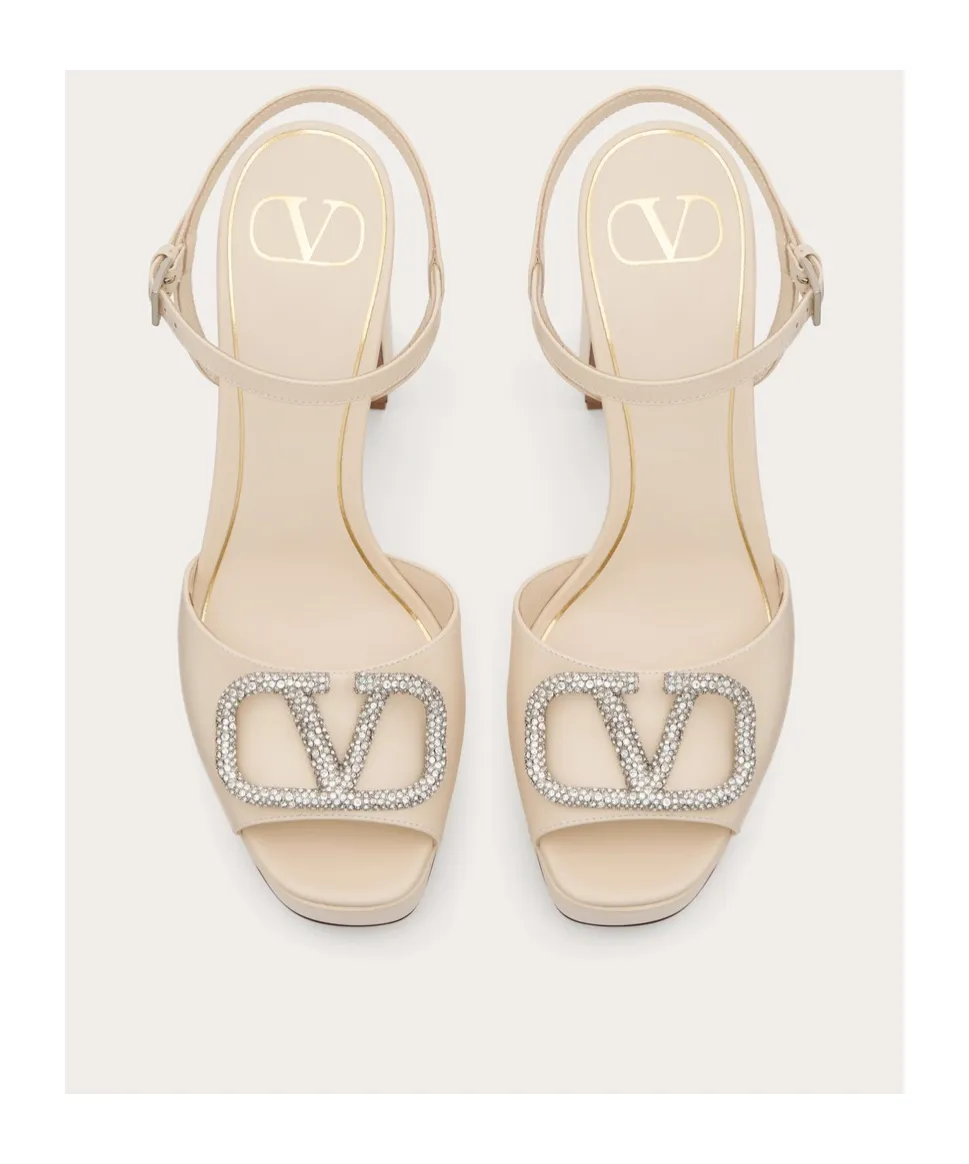 Sandals With V Logo Signature Platform 115Mm