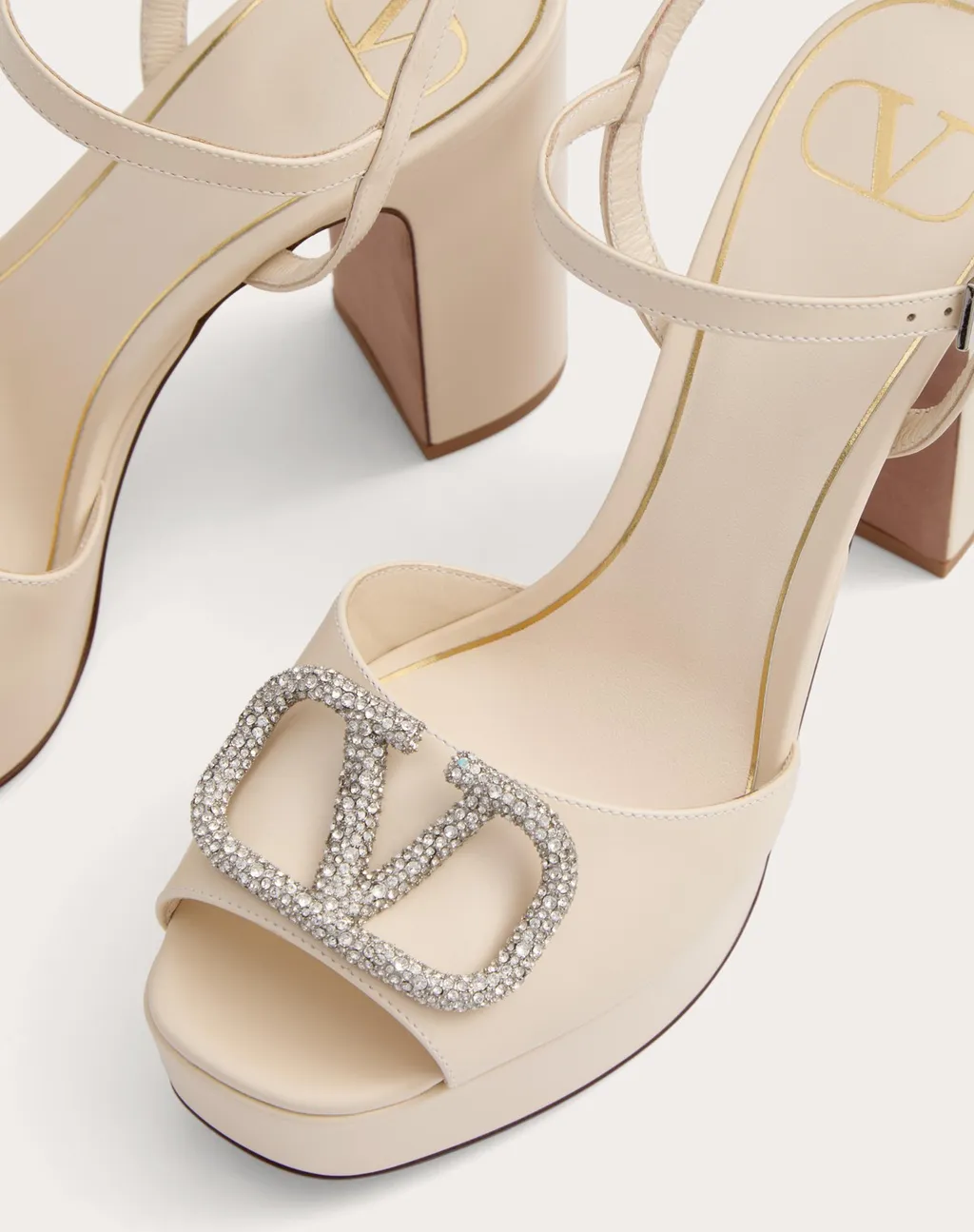 Sandals With V Logo Signature Platform 115Mm