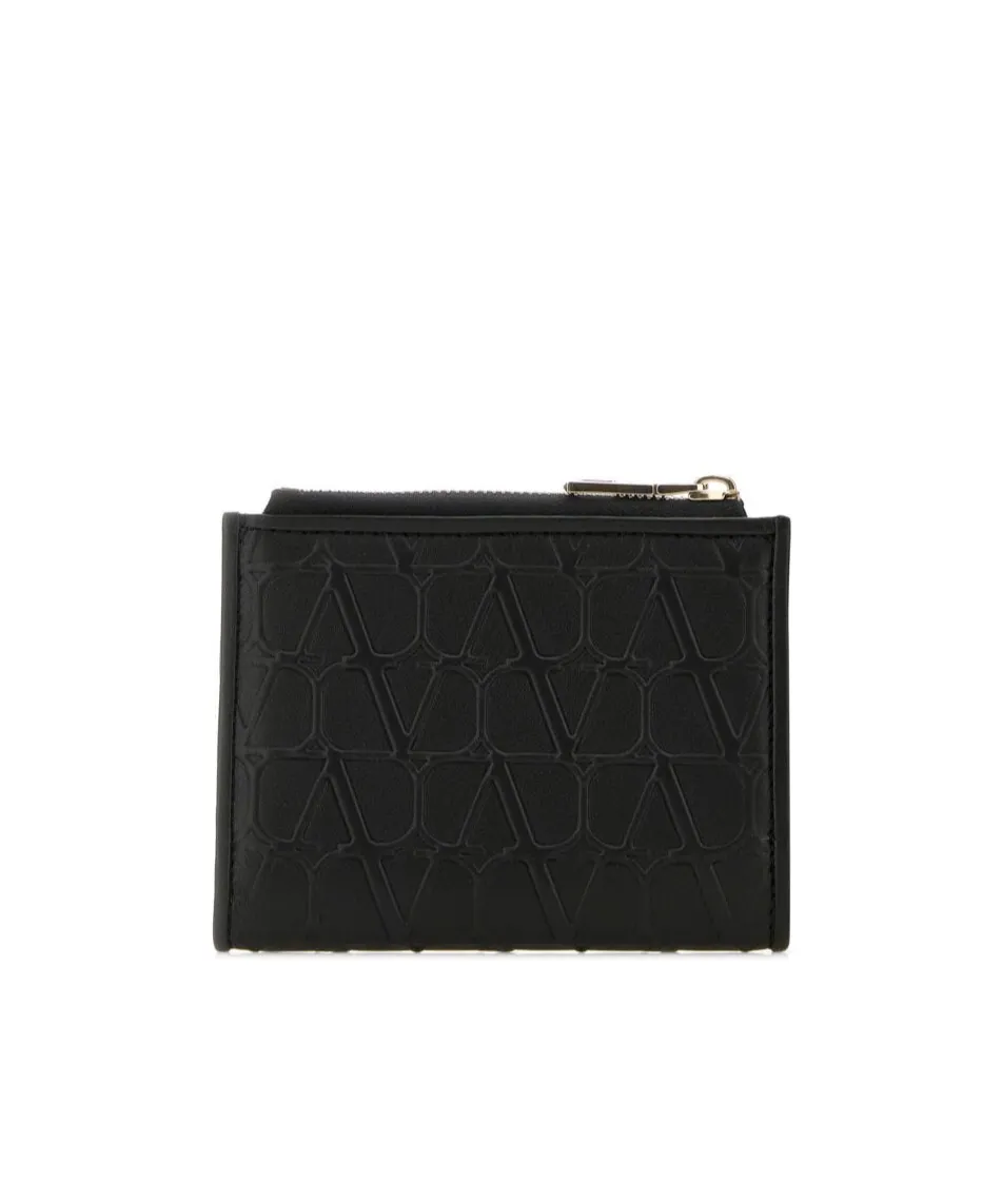 Vlogo Plaque Zip Detailed Wallet