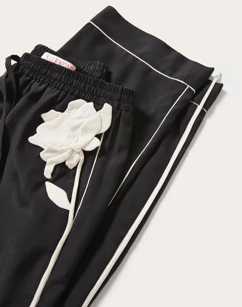 Elastic-Waistband Piped Trousers
