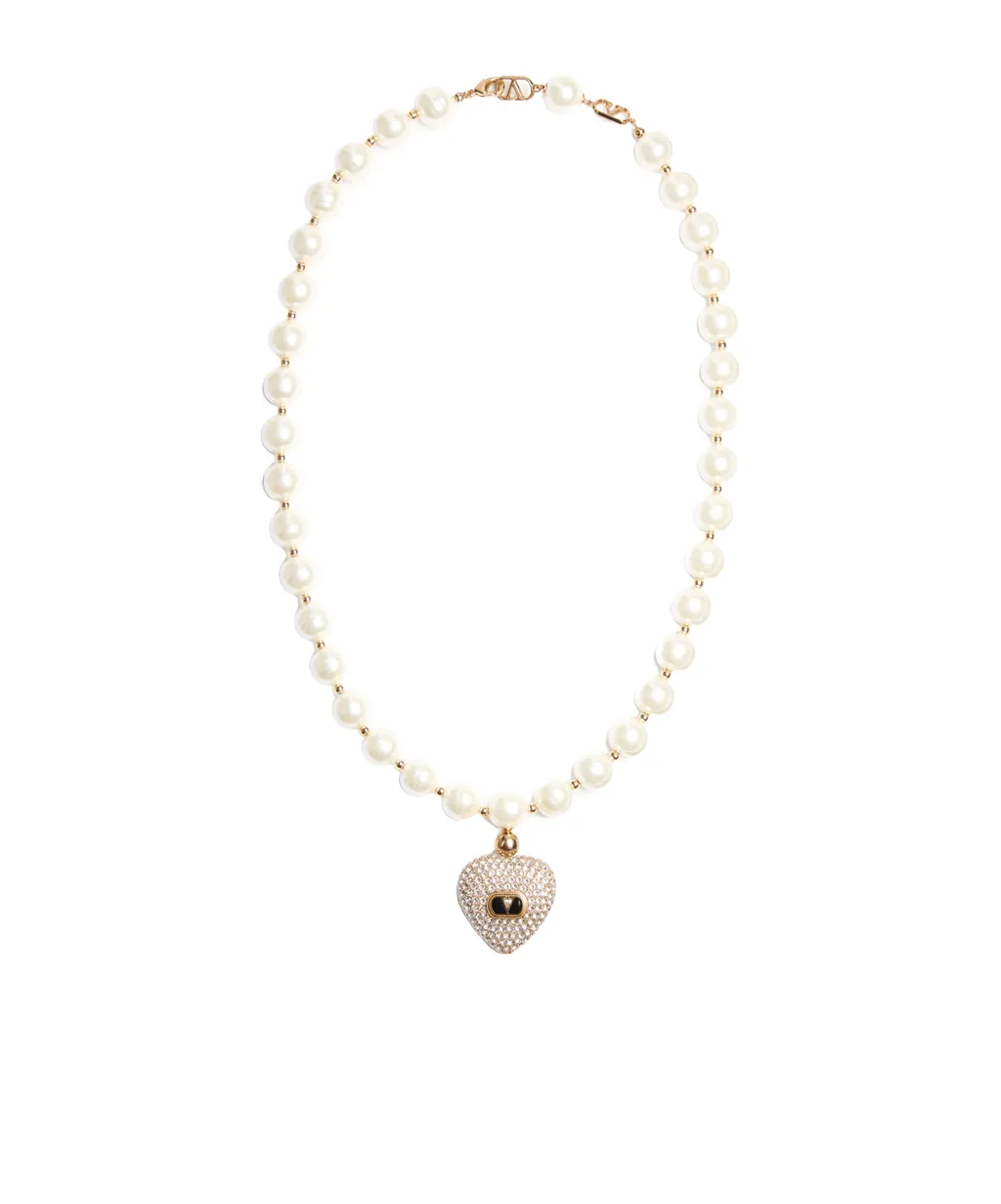Coeur Royal Necklace In Metal, Enamel, Pearls And Swarovski® Crystals