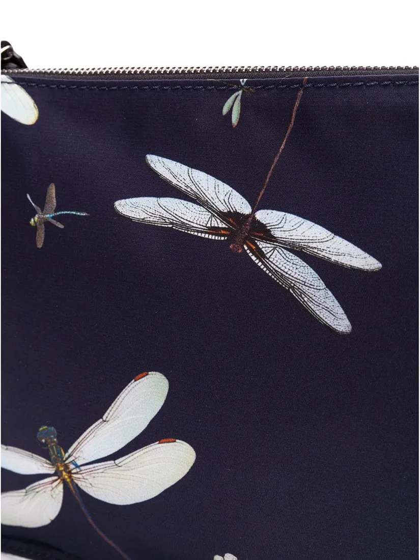 Dragonfly-Print Clutch Bag