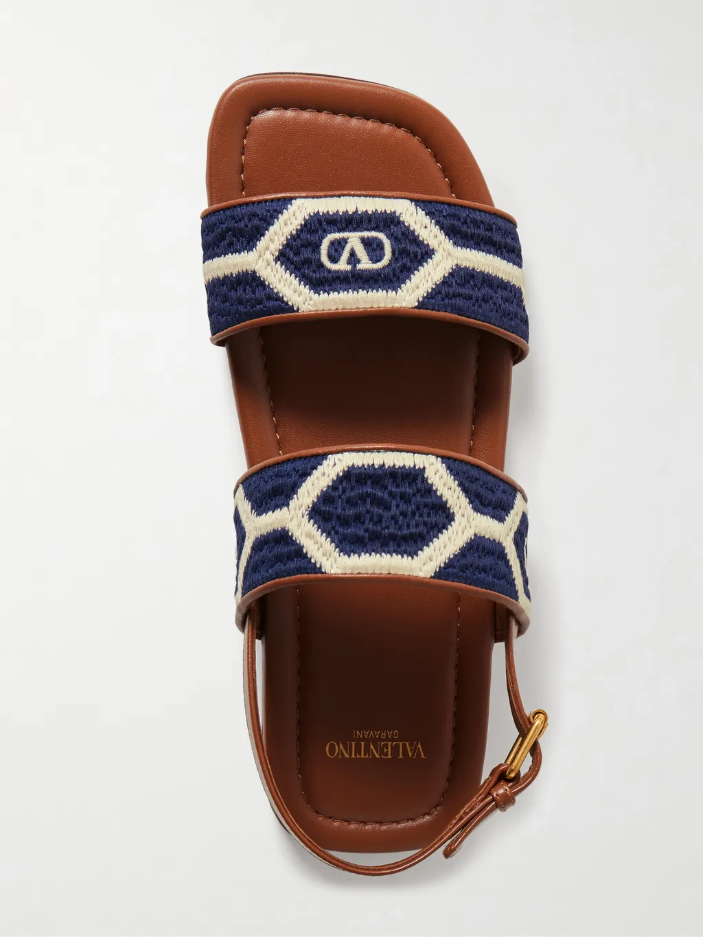 Logo Embroidered Buckled Sandals