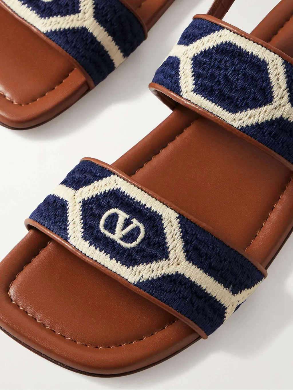Logo Embroidered Buckled Sandals