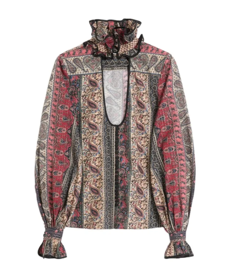 Voyage Imaginaire-Printed Ruffled Shirt