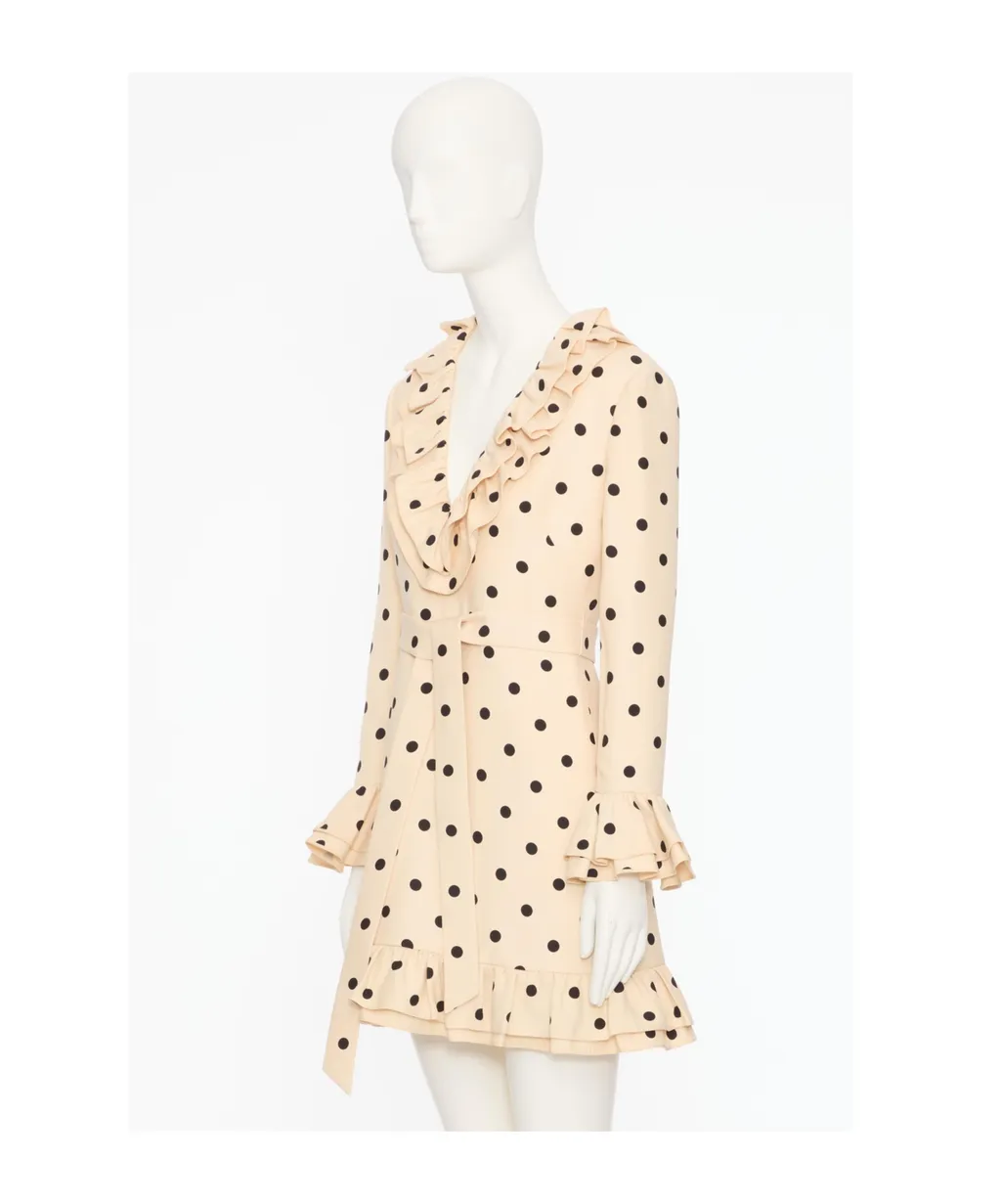 Crepe Couture Short Dress With Pludepois Print