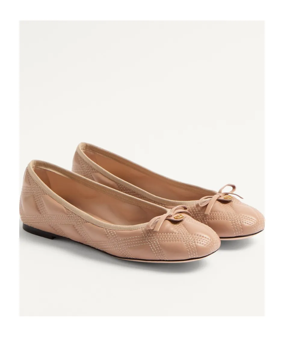 Bow Detailed Slip-On Ballerina Shoes