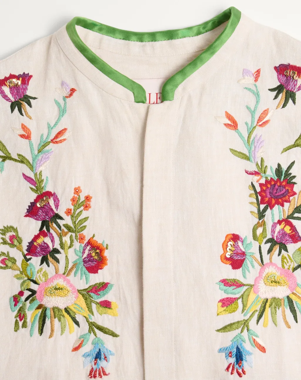 Floral Embroidered Button Detailed Shirt