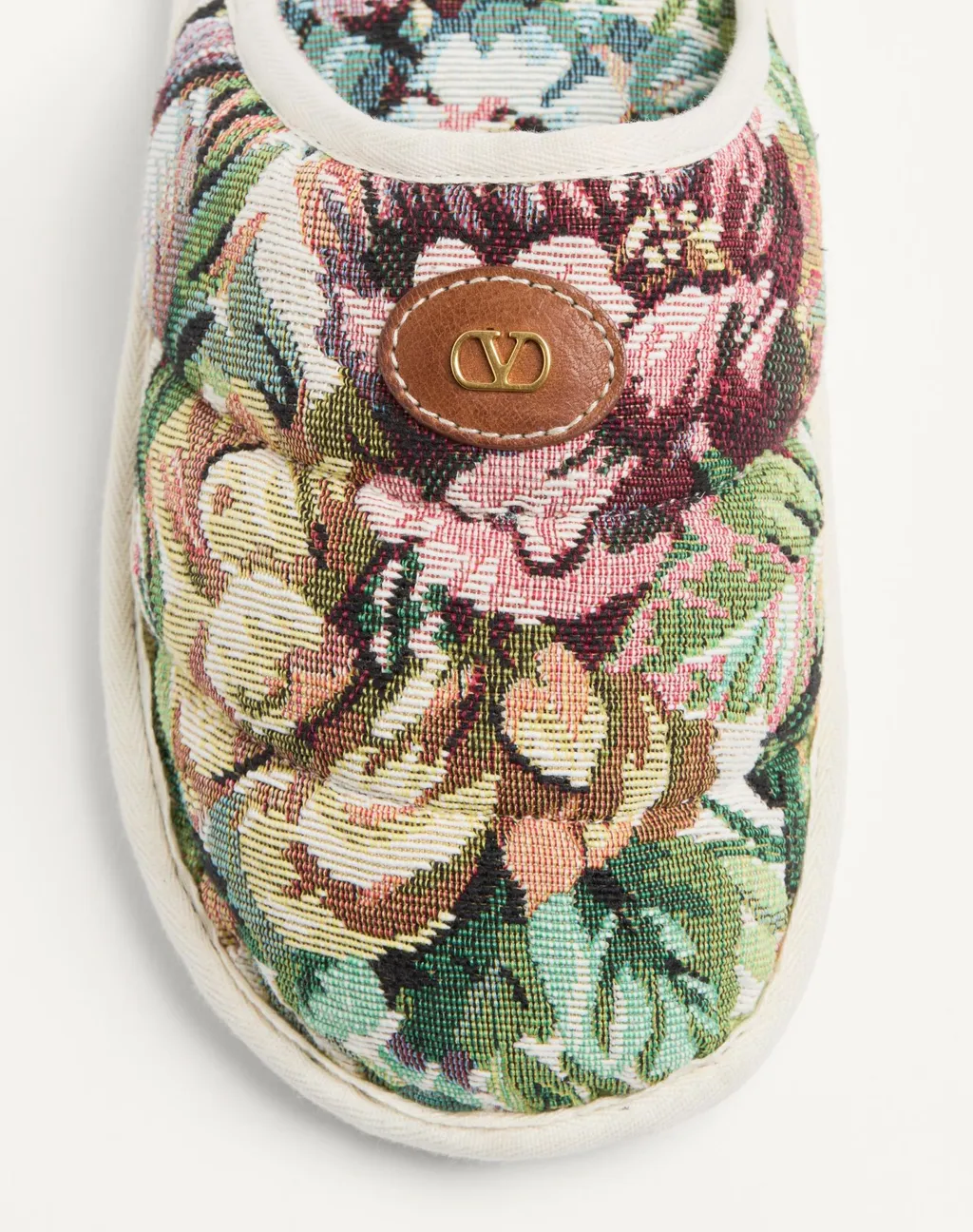 Logo Patch Floral Patterned Slippers