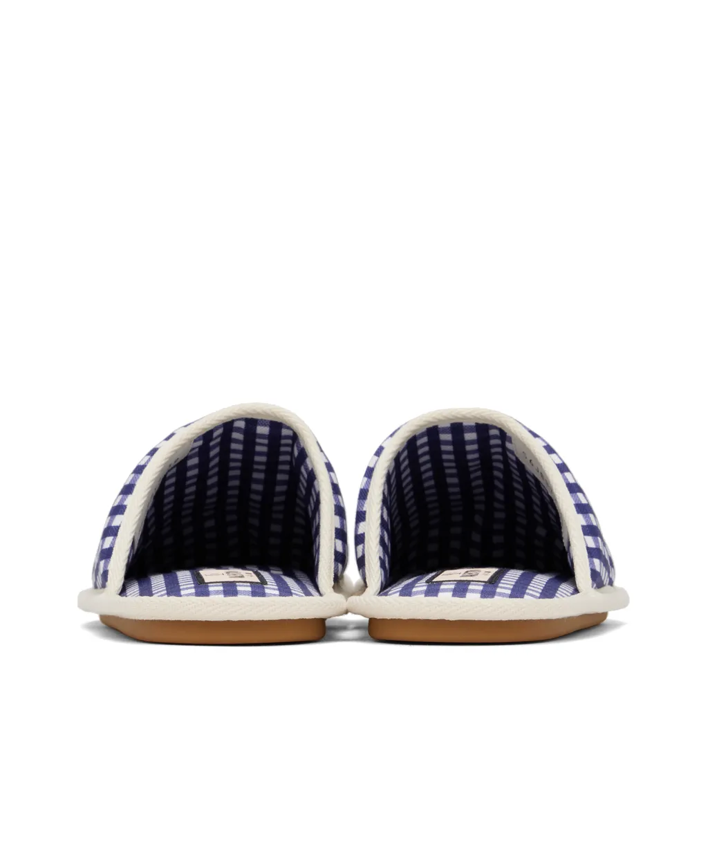 Checked Logo Patch Slippers