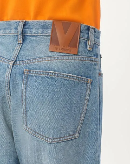 Logo Patch Wide Leg Jeans