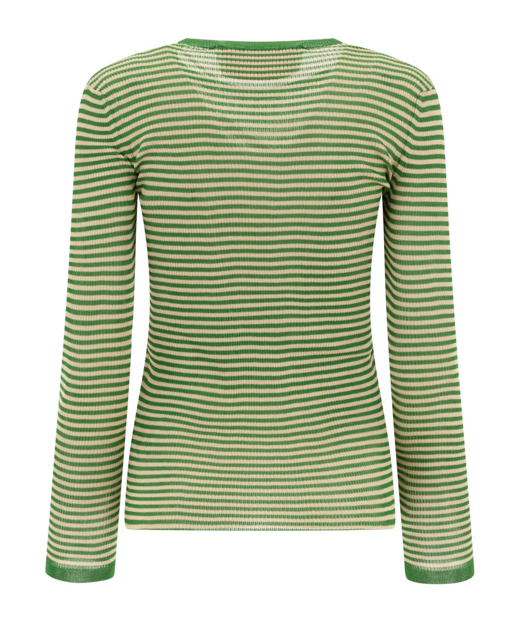 Striped Crewneck Knitted T-Shirt