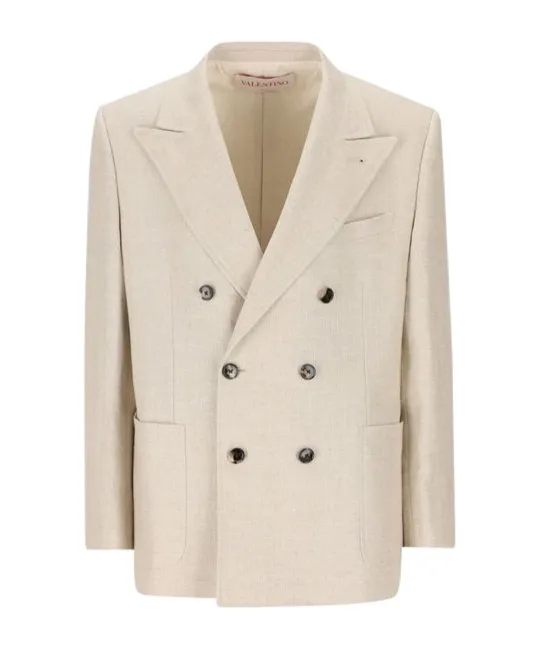Double-Breasted Long-Sleeved Blazer
