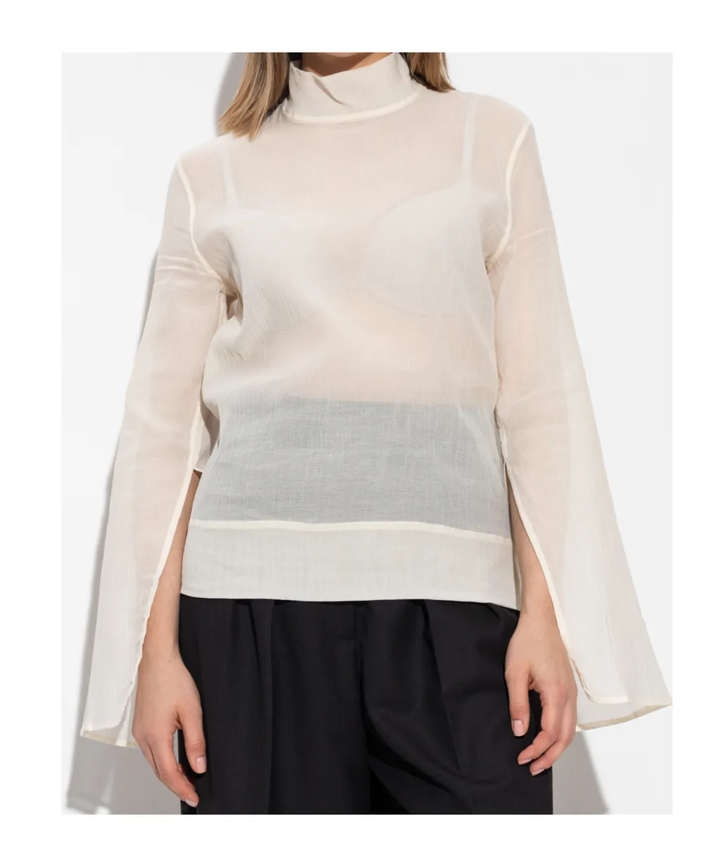 High Collar Long Sleeve Top