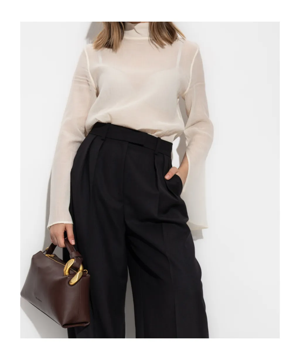 High Collar Long Sleeve Top