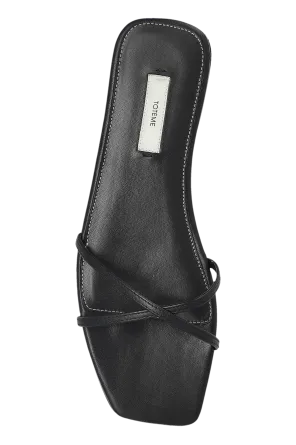 Crossover Strap Square Open Toe Sandals