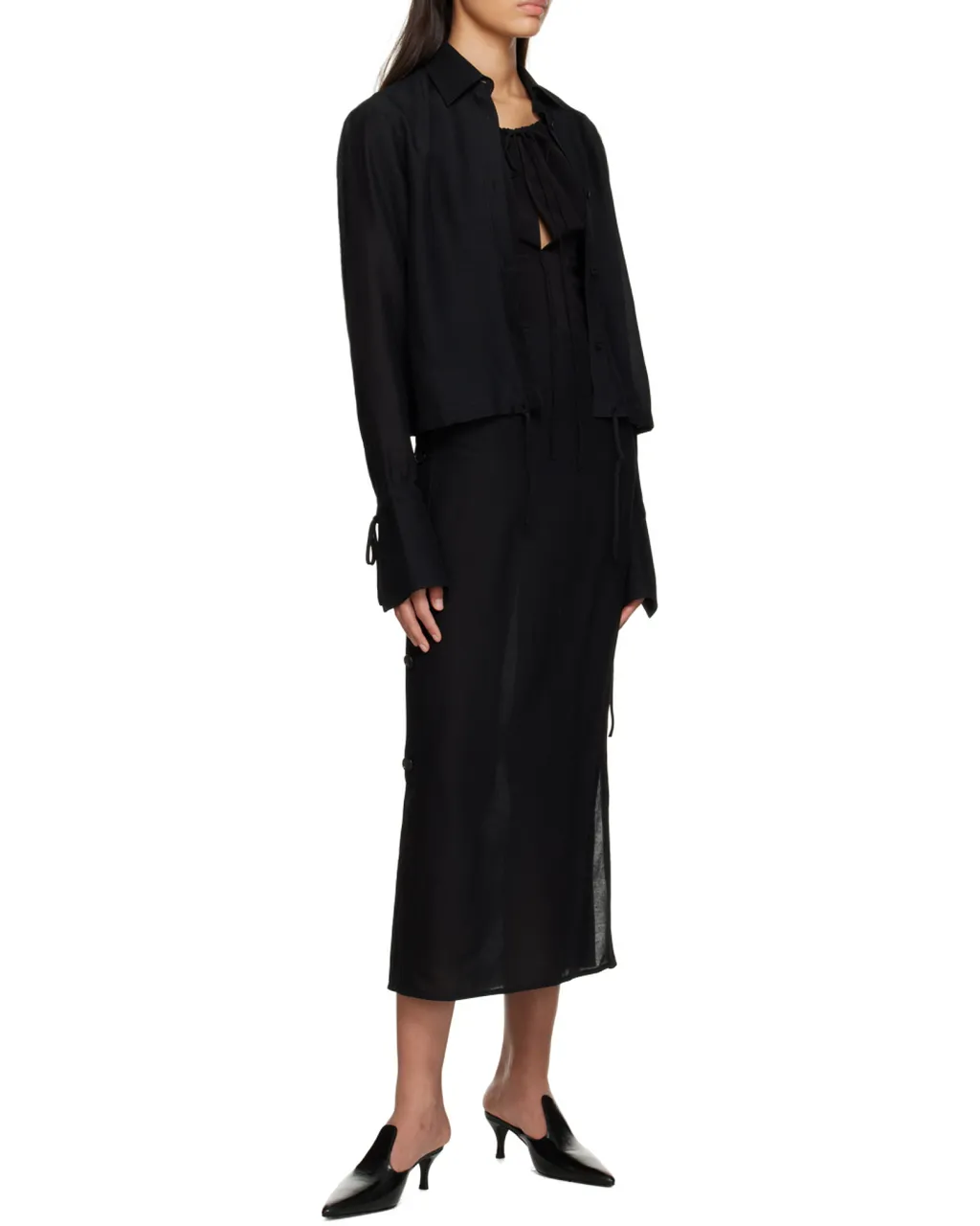 Side Buckle Drawstring Skirt