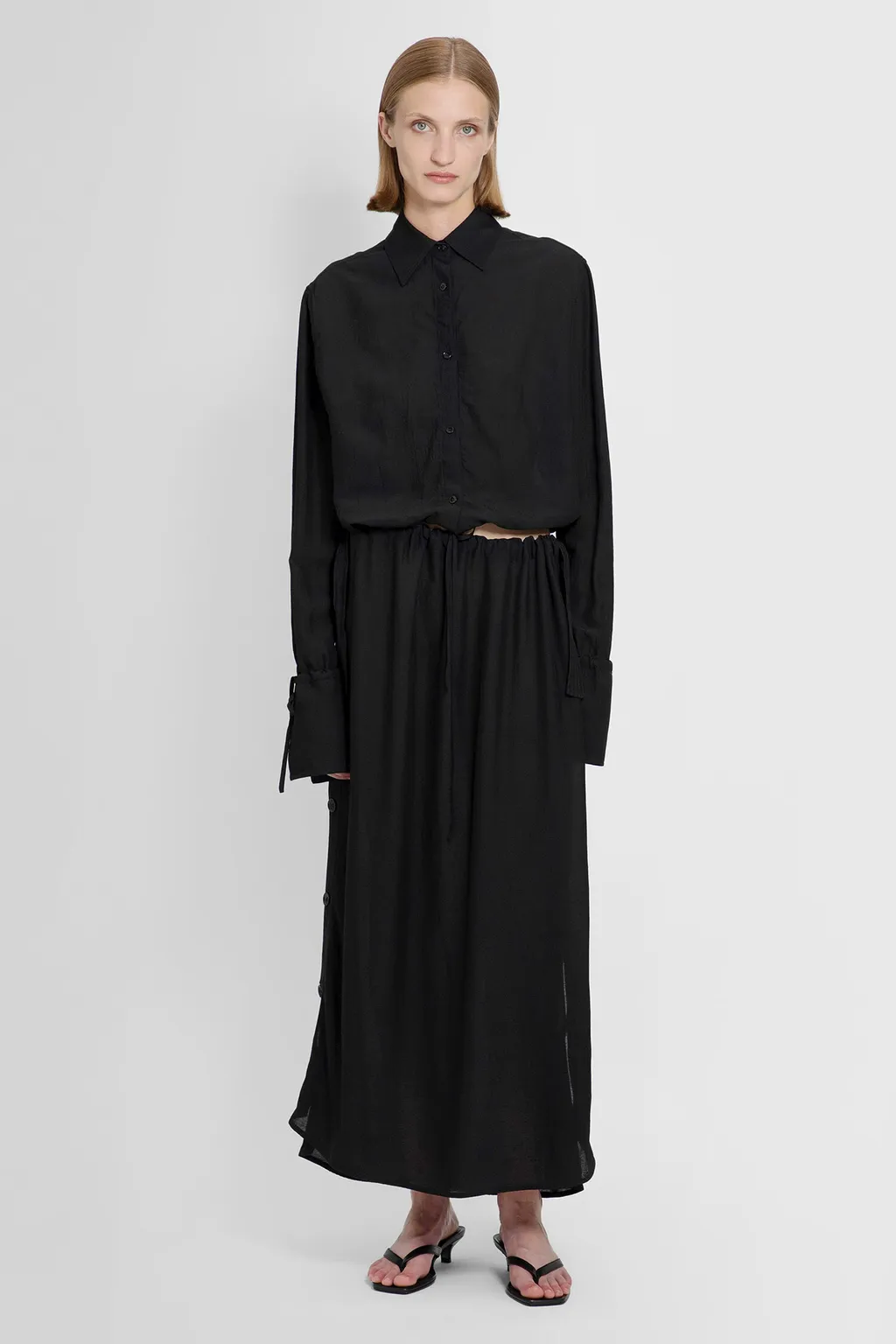 Side Buckle Drawstring Skirt