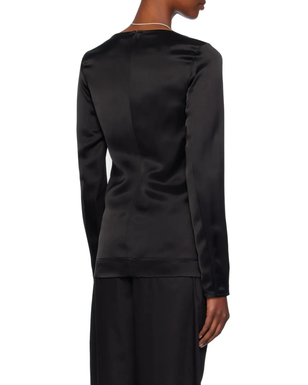 Satin Long-Sleeves Top