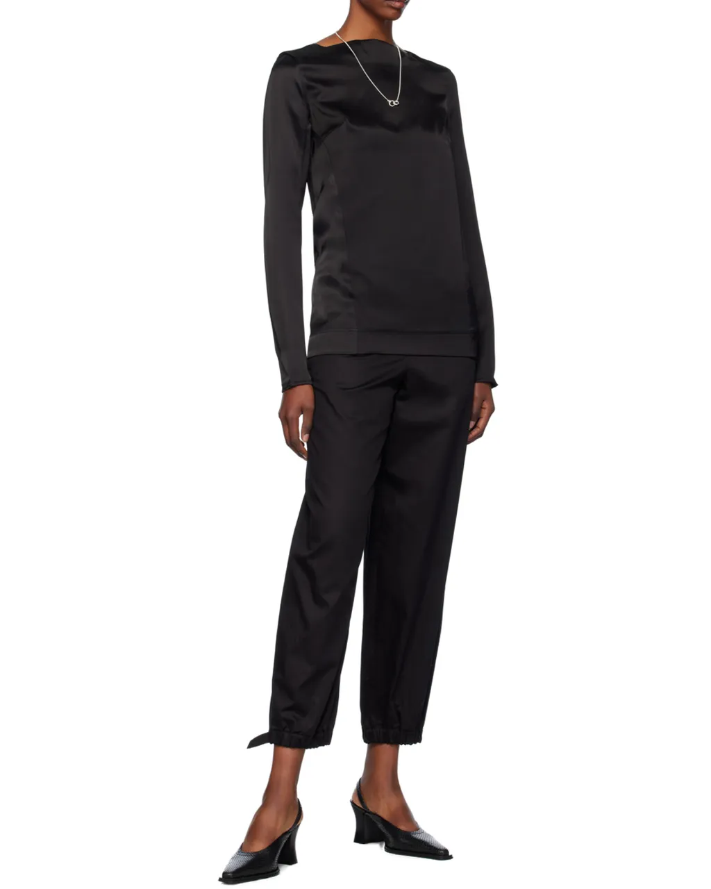 Satin Long-Sleeves Top