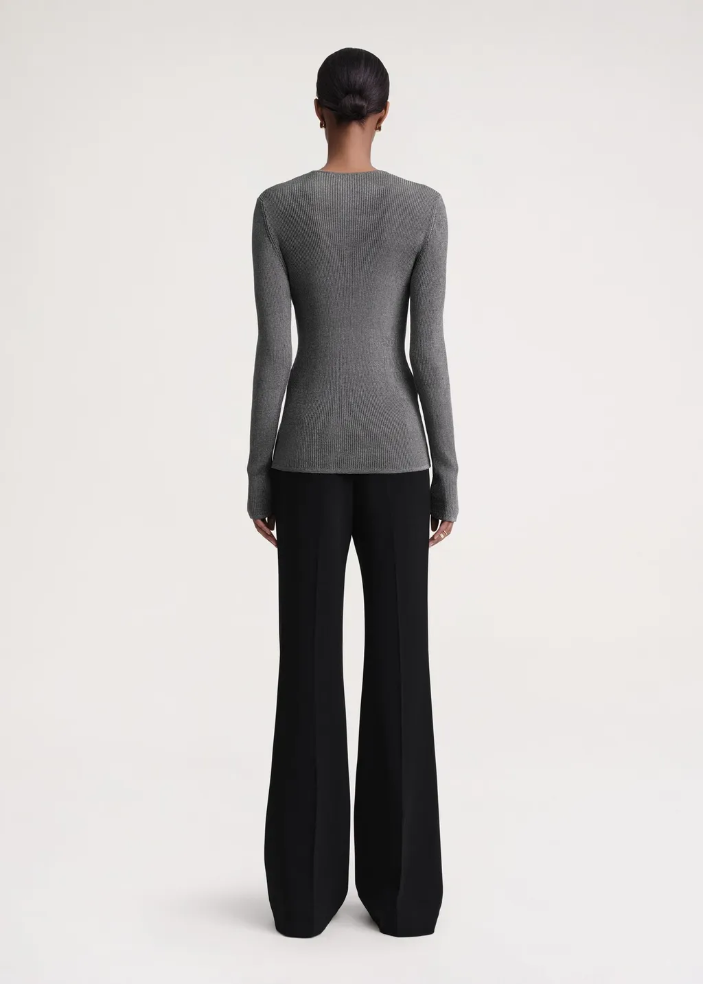 Metallic Ribbed-Knit Jumper