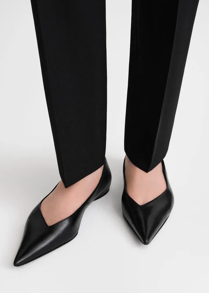 Pointed Toe Slip On Ballerinas