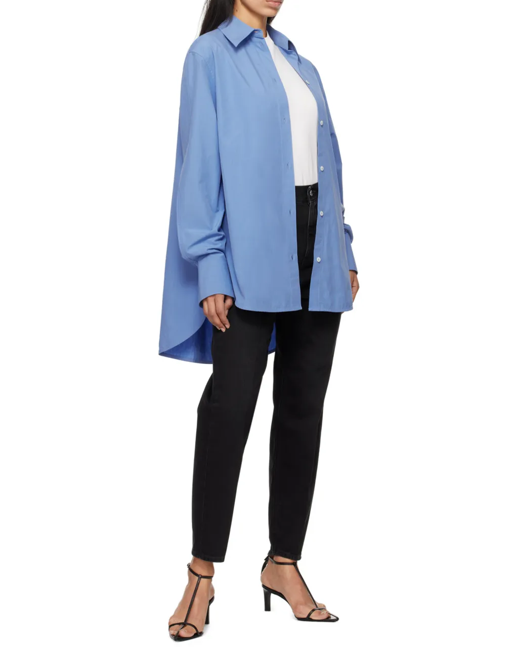Faded-Effect Tapered-Leg Jeans