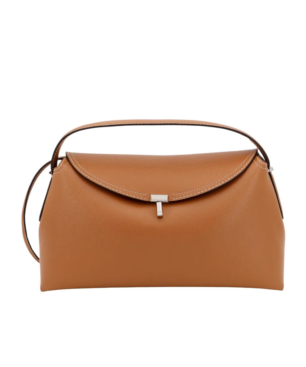 Logo Plaque Foldover Top Handle Bag