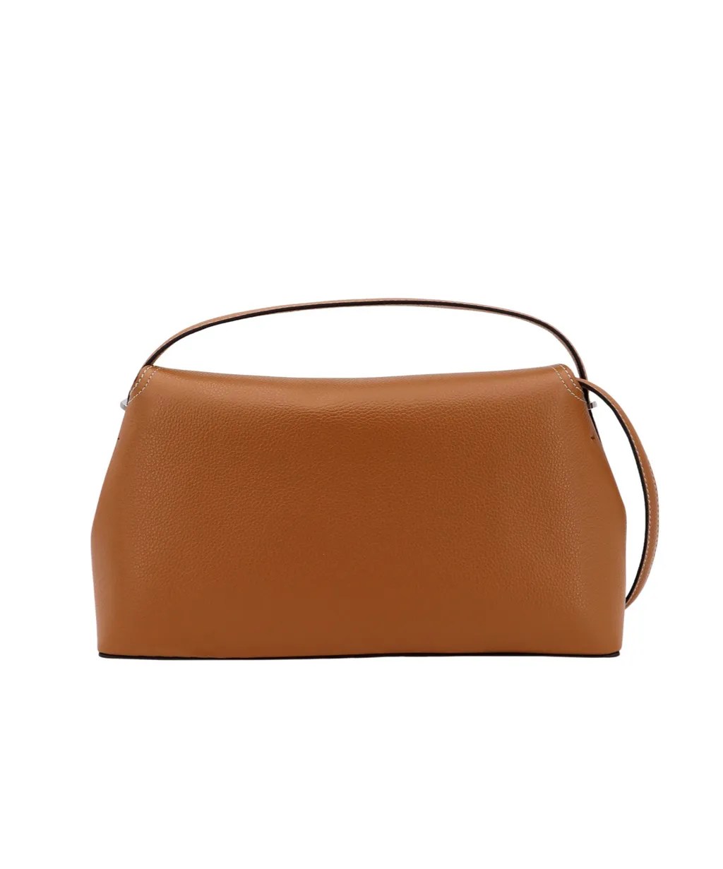 Logo Plaque Foldover Top Handle Bag
