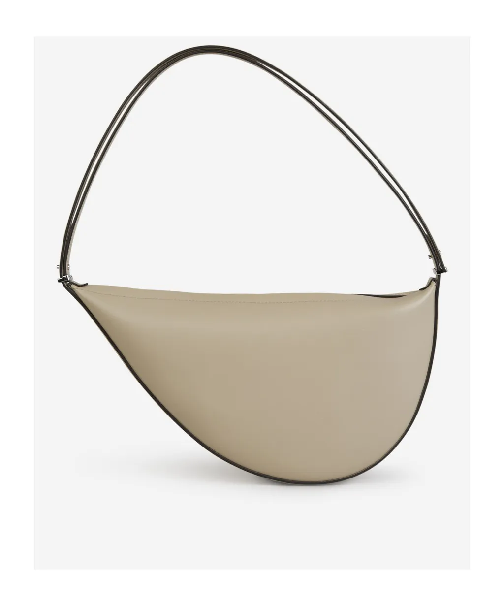 Scooped Sling Leather Shoulder Bag