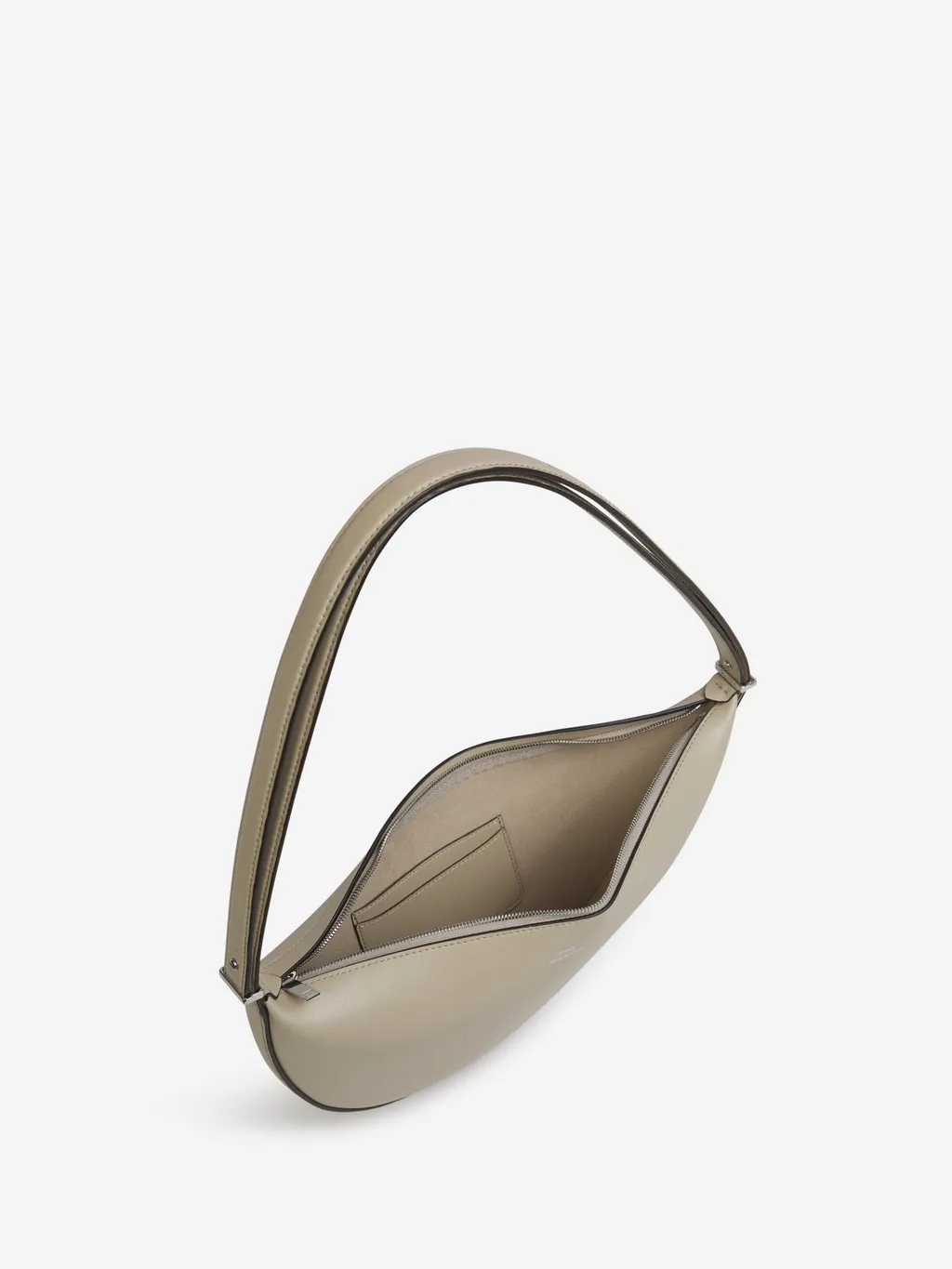 Scooped Sling Leather Shoulder Bag