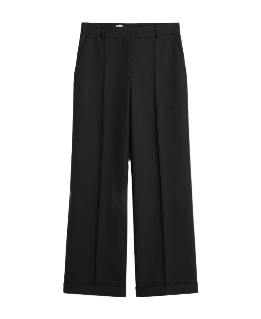 Mid-Rise Wide-Leg Trousers
