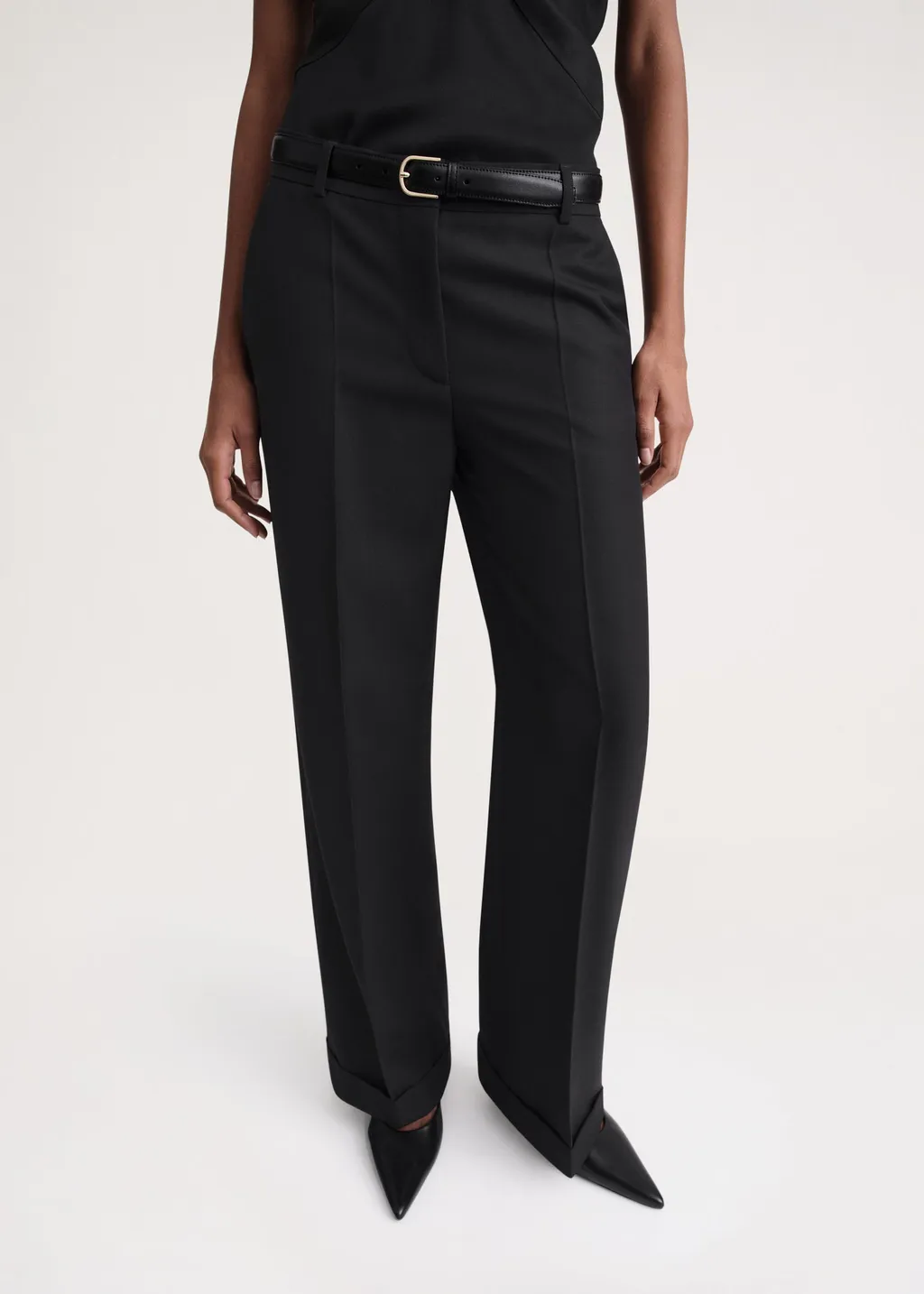 Mid-Rise Wide-Leg Trousers