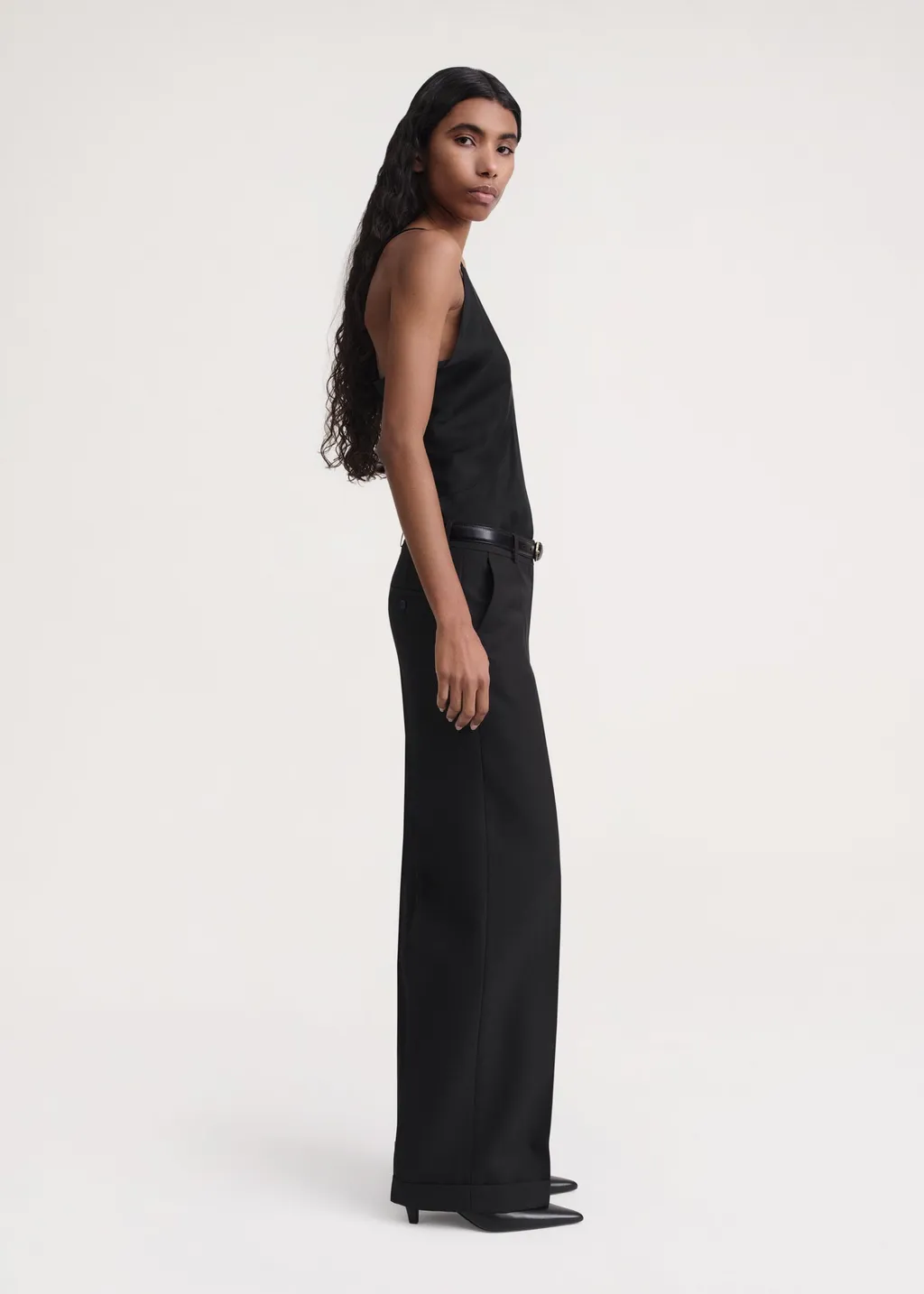 Mid-Rise Wide-Leg Trousers
