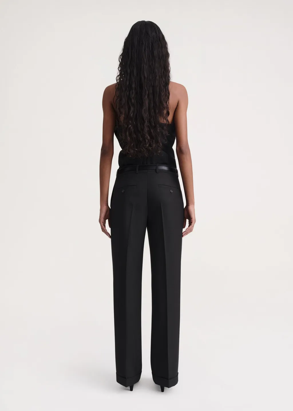 Mid-Rise Wide-Leg Trousers