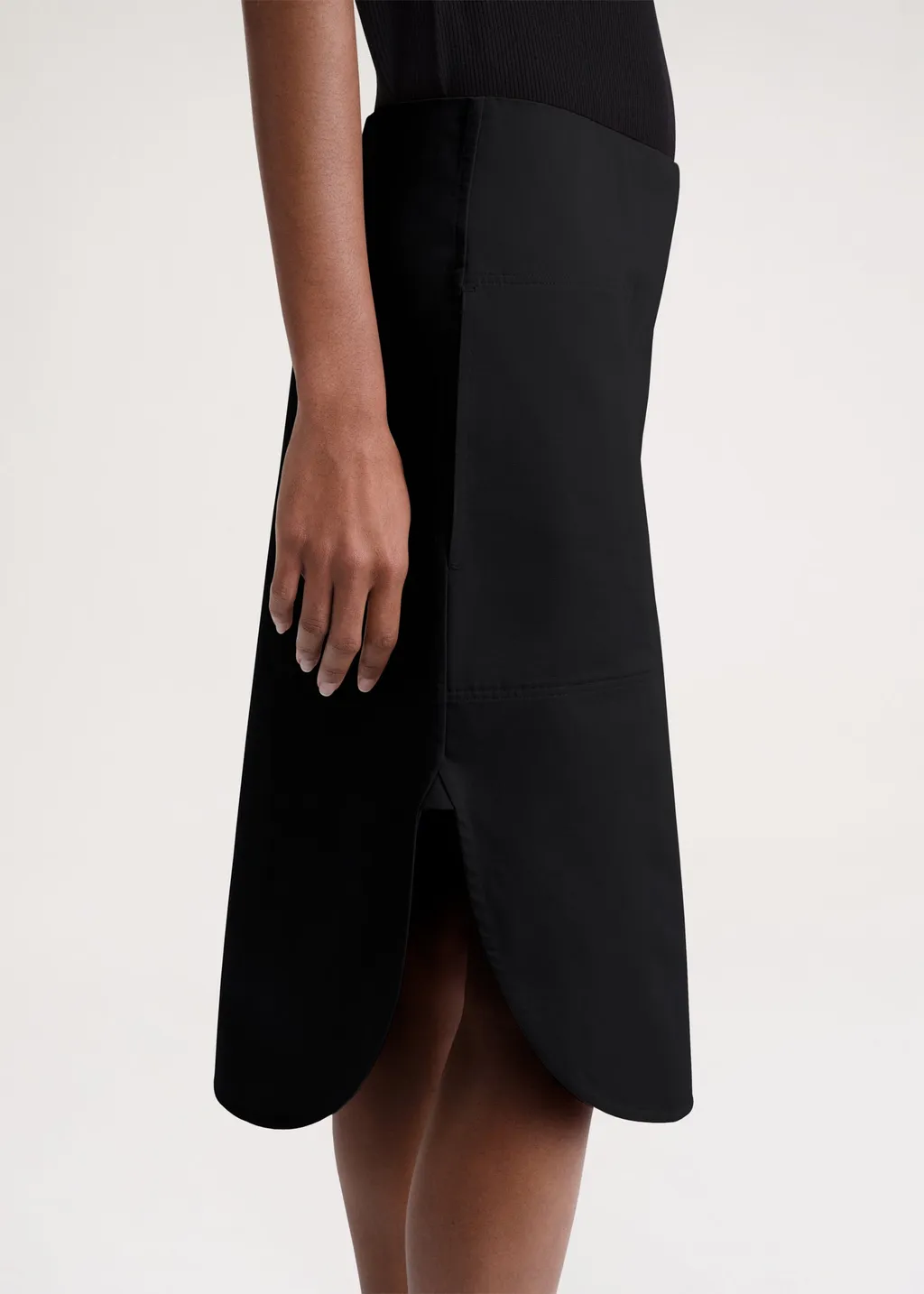 Rounded Knee-Length Skirt