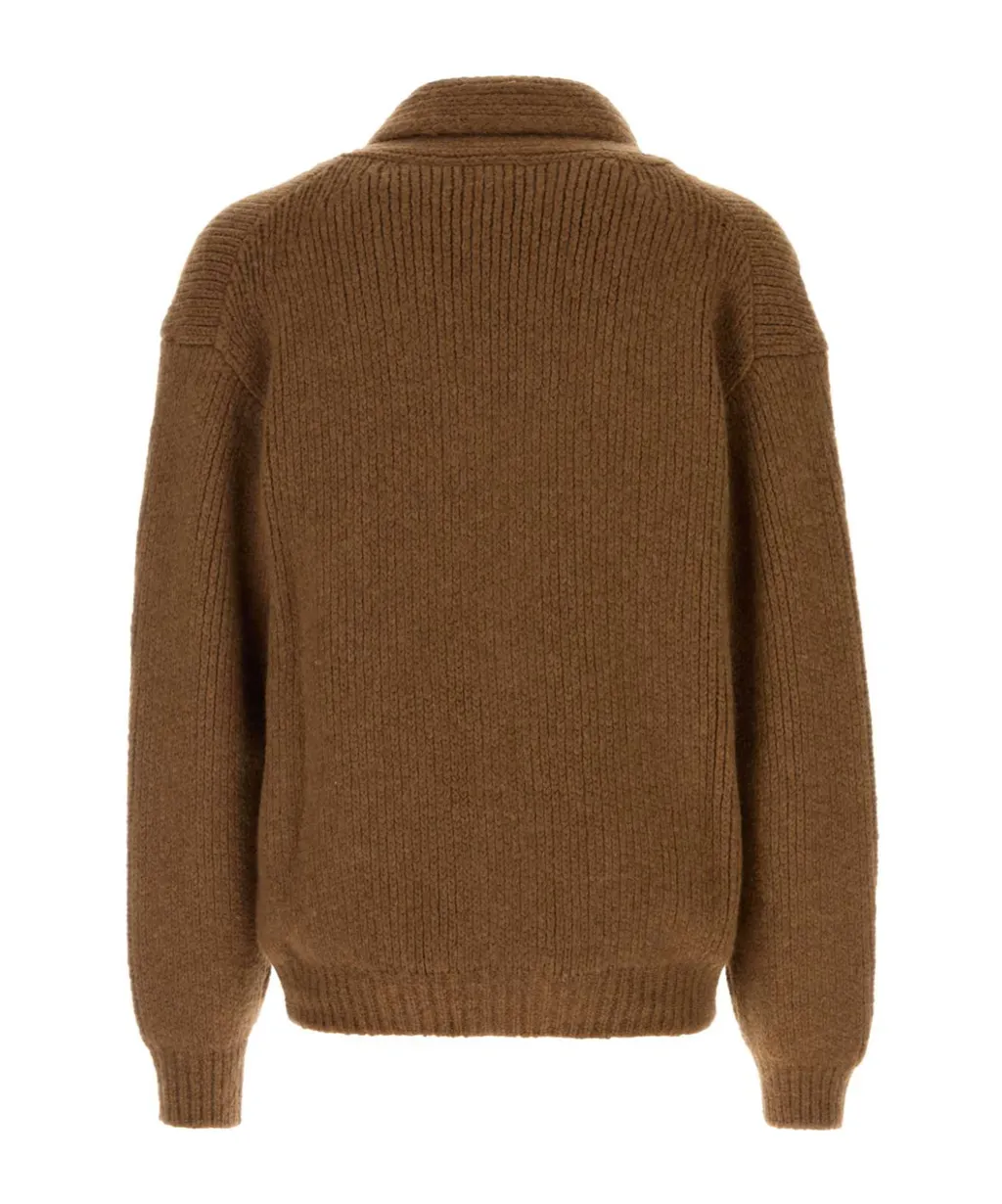 Shawl-Collar Buttoned Cardigan