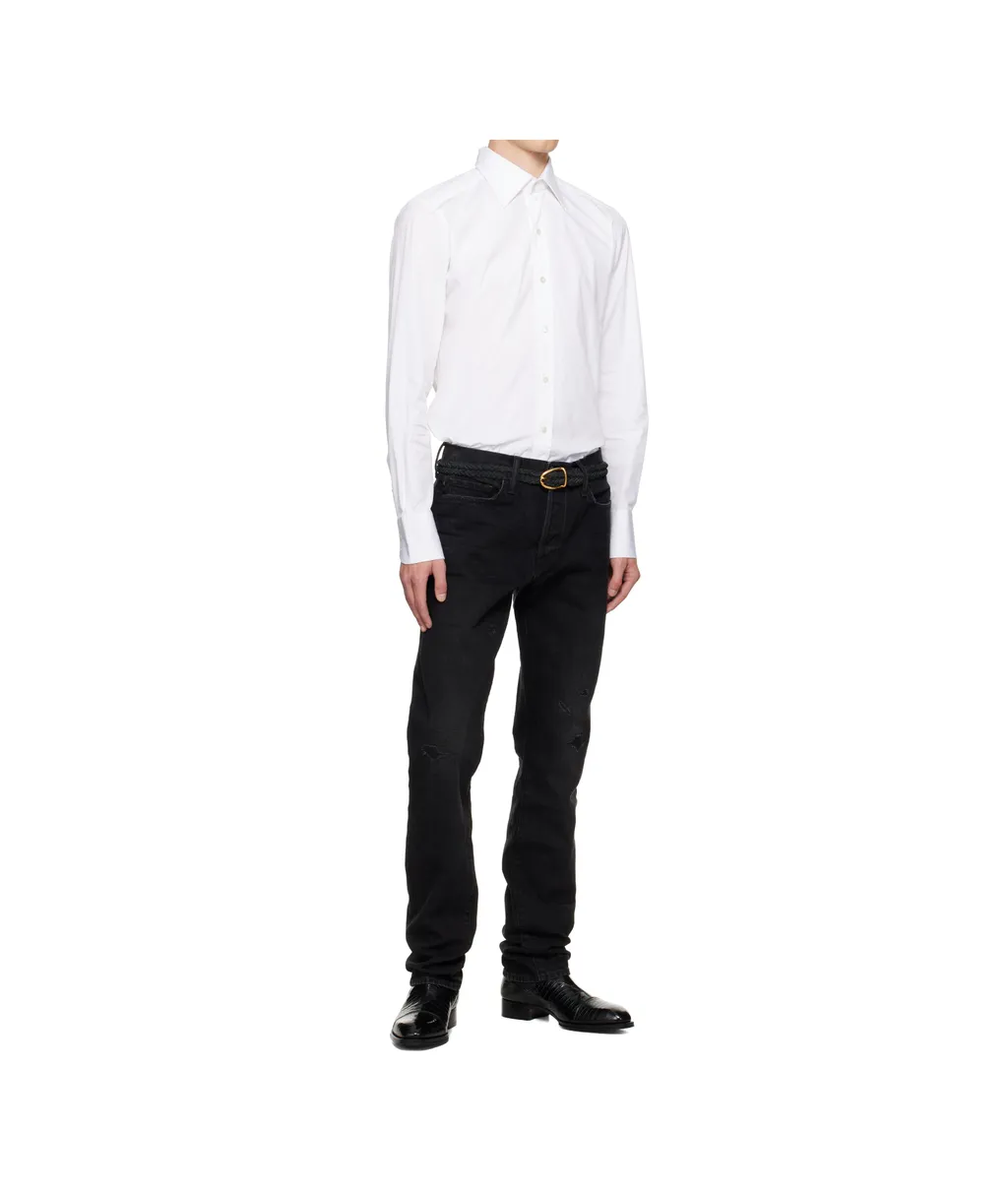 Woven Suede Angled Buckle Belt